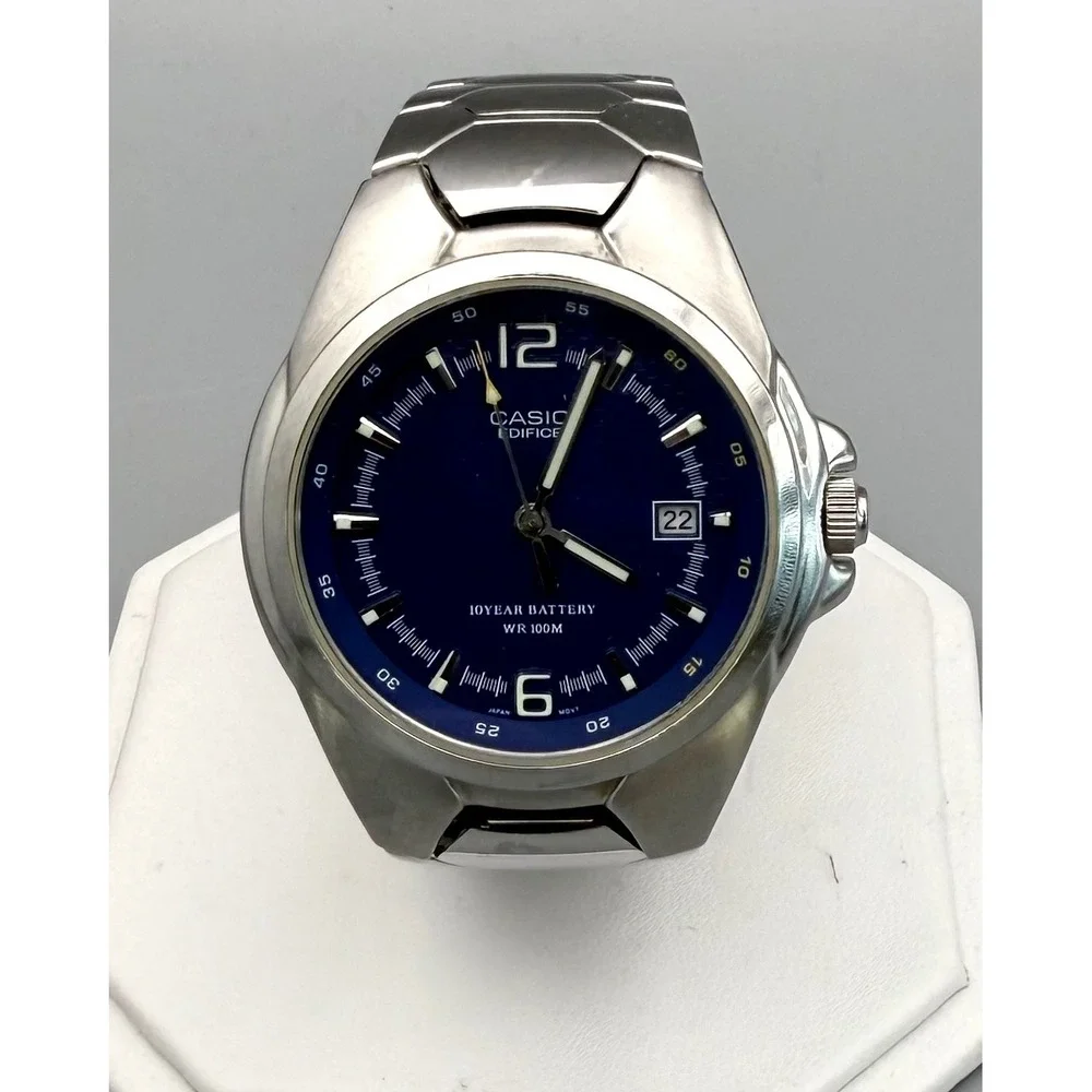 Casio Edifice EF-122 Blue Dial Stainless Steel Men's Watch 100M